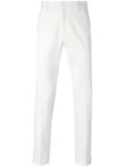 Gucci Web Embroidered Bee Chinos, Men's, Size: 52, White, Cotton/spandex/elastane