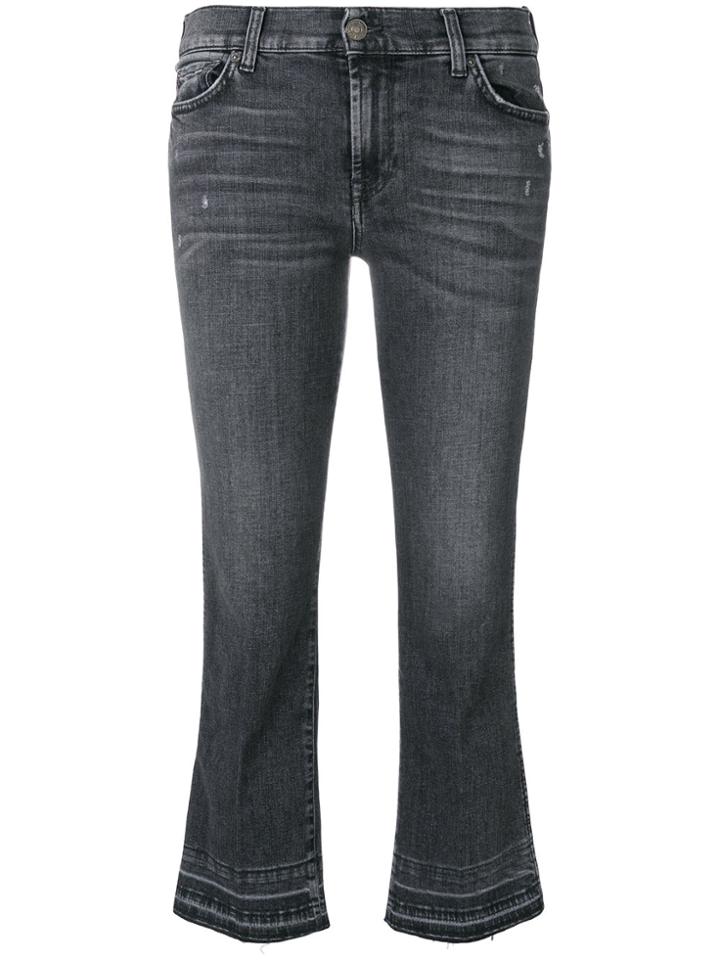 7 For All Mankind Cropped Slim Fit Jeans - Grey