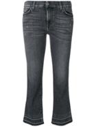 7 For All Mankind Cropped Slim Fit Jeans - Grey