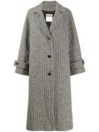 Moschino Tweed Single-breasted Coat - Grey