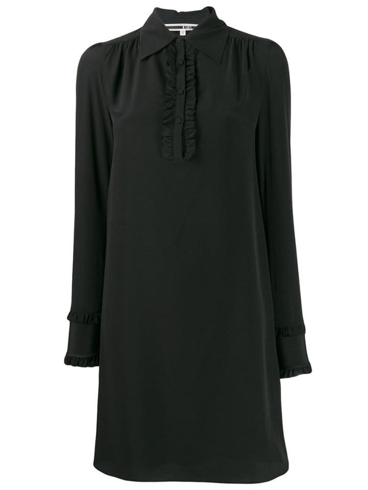 Mcq Alexander Mcqueen Ruffled Shift Dress - Black