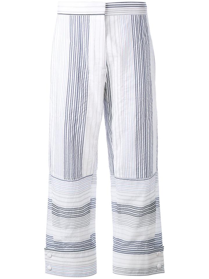 Stella Mccartney Striped Cropped Truosers, Women's, Size: 44, White, Cotton/cupro/viscose/acetate