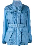 Tomas Maier Denim Belted Coat, Women's, Size: 4, Blue, Polyamide