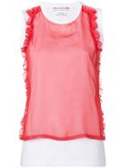 Comme Des Garçons Girl Contrast Panel Vest - White
