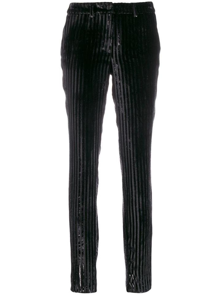 Philipp Plein Striped Skinny Trousers - Black
