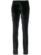 Philipp Plein Striped Skinny Trousers - Black