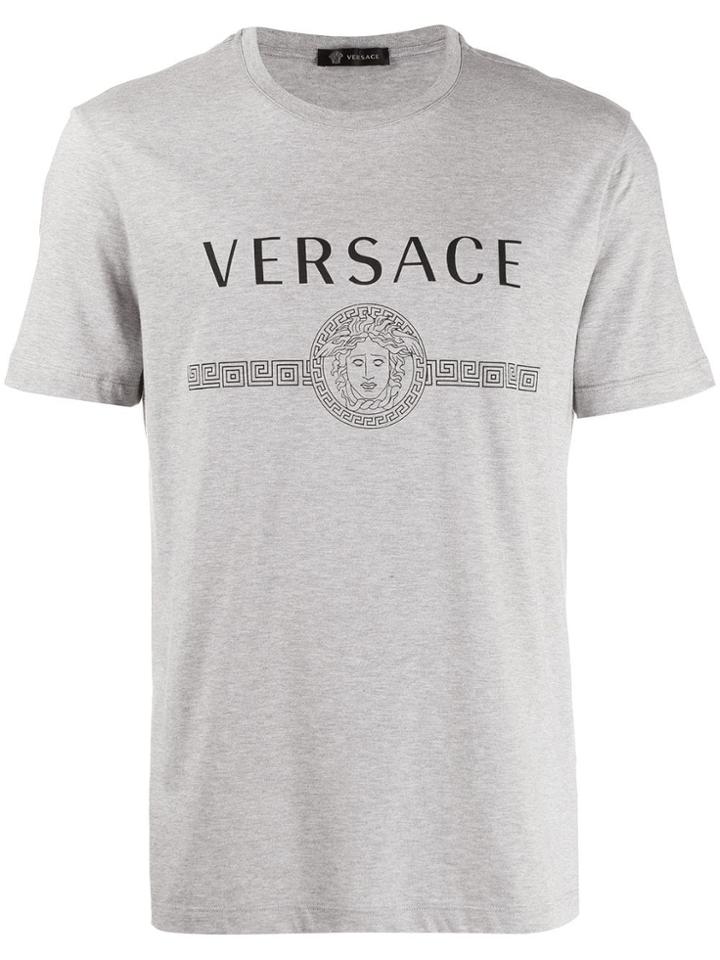 Versace Logo Print T-shirt - Grey
