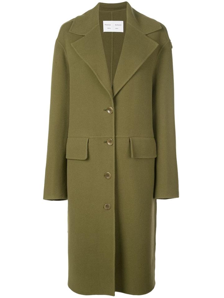 Proenza Schouler Double Face Long Coat - Green