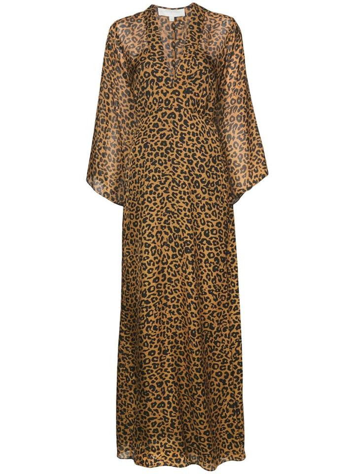 Michelle Mason Plunge Gown - Brown