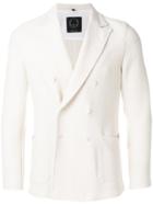 T Jacket Textured Jersey Double Breasted Jacket - White