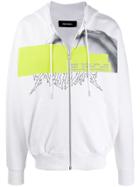 Diesel Zip-up Hoodie With Censored Photo Print - White