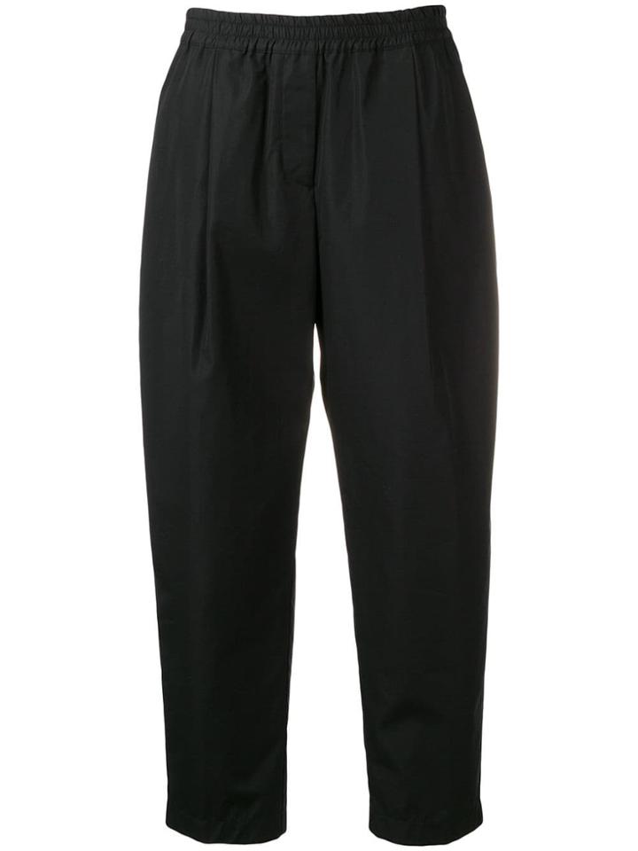 Aspesi High-rise Cropped Trousers - Black
