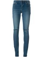 Saint Laurent Washed Skinny Jeans, Women's, Size: 30, Blue, Cotton/spandex/elastane