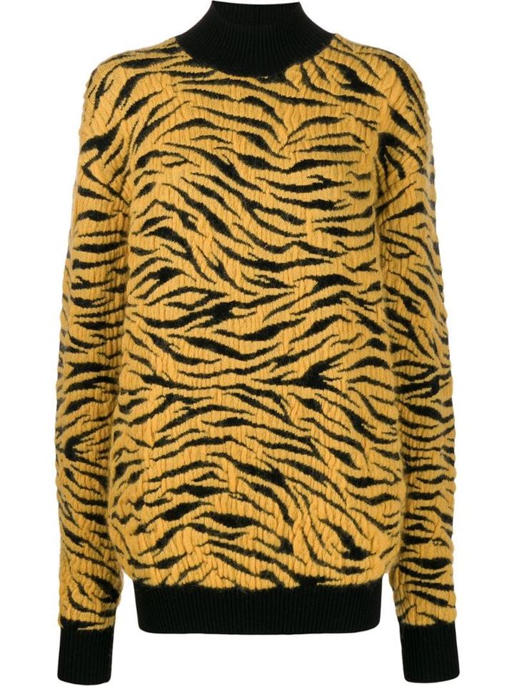 Kwaidan Editions Knitted Tiger Rollneck Jumper - Yellow