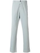 Hannes Roether Stretch Straight Leg Trousers - Blue