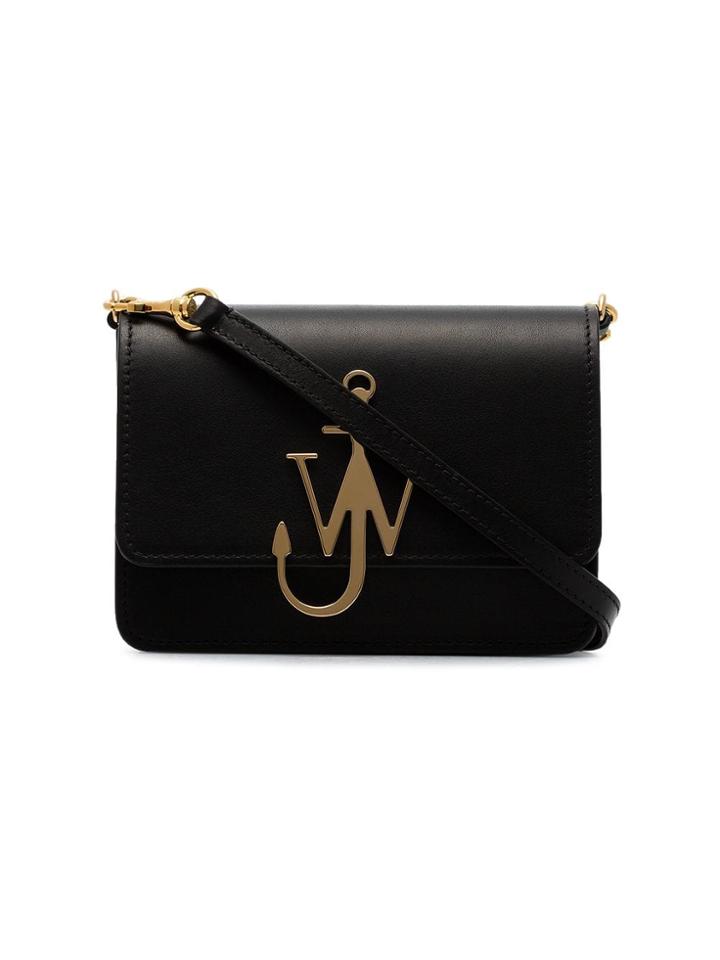 Jw Anderson Black Leather Mini Logo Cross Body Bag