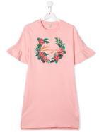 Kenzo Kids Floral Logo Print Dress - Pink