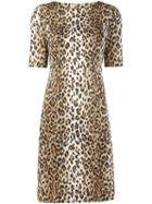 Carolina Herrera Leopard Print T-shirt Dress, Women's, Size: 14, Nude/neutrals, Cotton