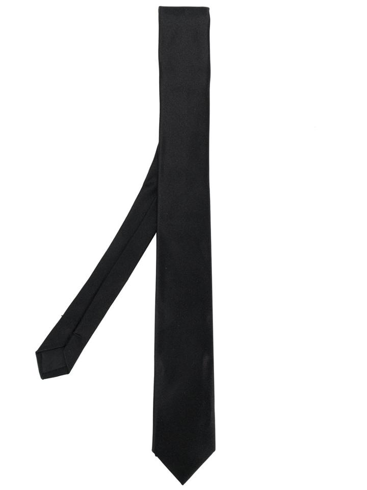 Saint Laurent Classic Woven Tie - Black
