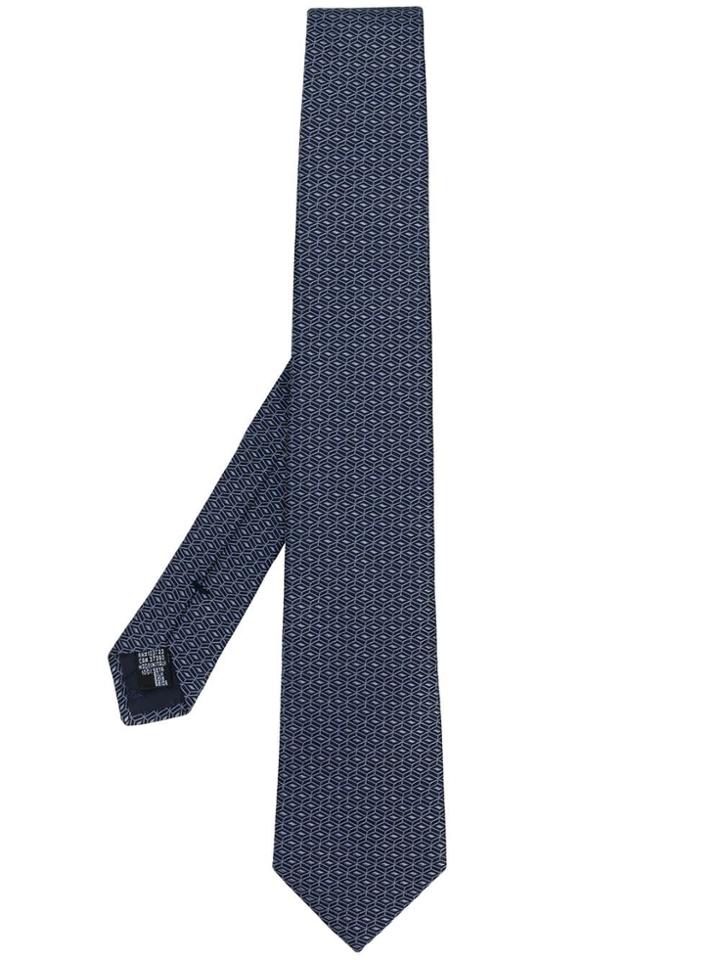 Emporio Armani Geometric Print Tie - Blue