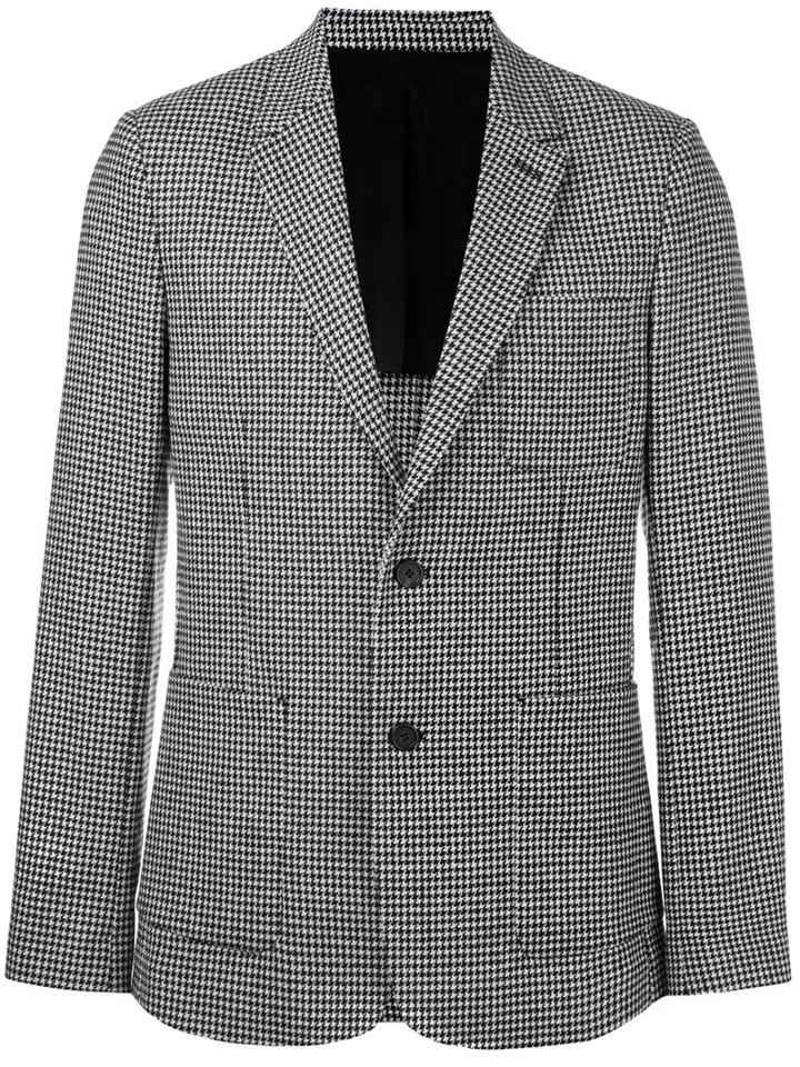 Ami Alexandre Mattiussi Houndstooth Blazer, Men's, Size: 50, Black, Cotton/polyamide/acetate/wool
