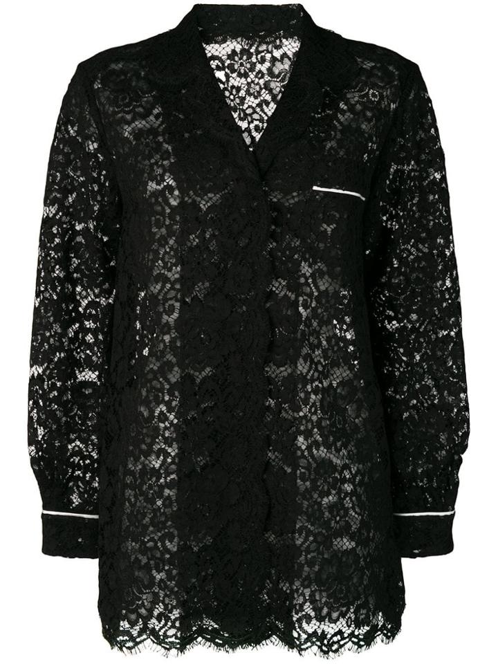 Dolce & Gabbana Sheer Lace Shirt - Black