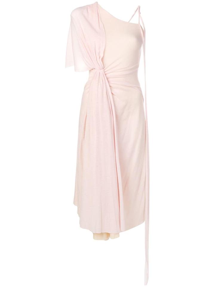 Esteban Cortazar One Shoulder Ruched Dress - Pink