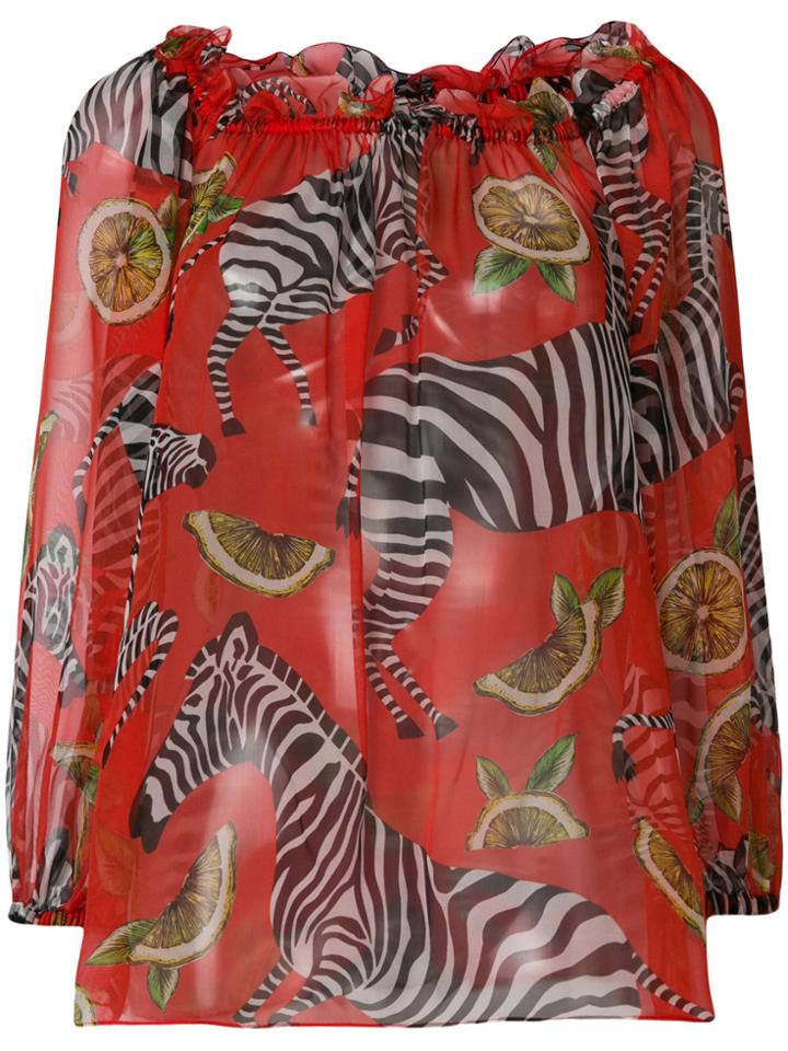 Dolce & Gabbana Square Neck Blouse - Red