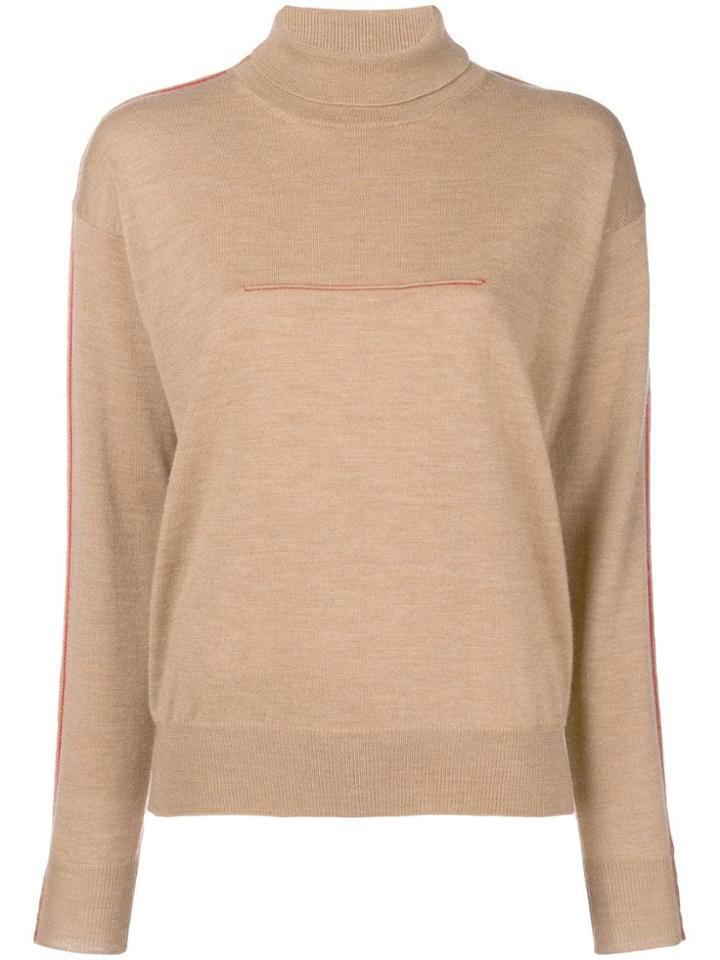 Mm6 Maison Margiela Roll Neck Jumper - Brown