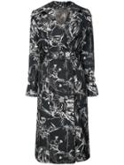 Alexander Mcqueen Floral Trench Coat - Black