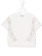 Young Versace Studded Greek Key T-shirt, Girl's, Size: 12 Yrs, Nude/neutrals