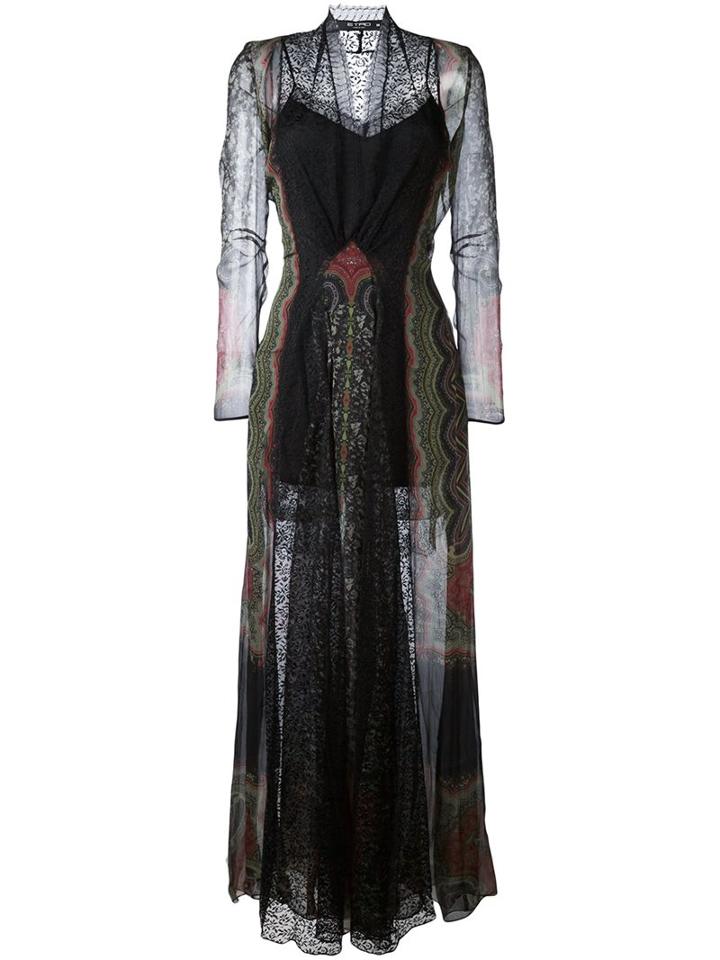 Etro 'long Patch Lace' Dress