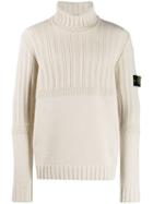 Stone Island Ribbed Roll Neck Jumper - Neutrals