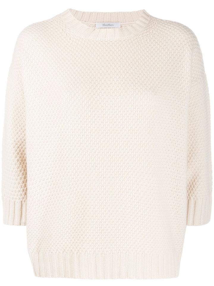 Max Mara Cropped Sleeve Jumper - Neutrals