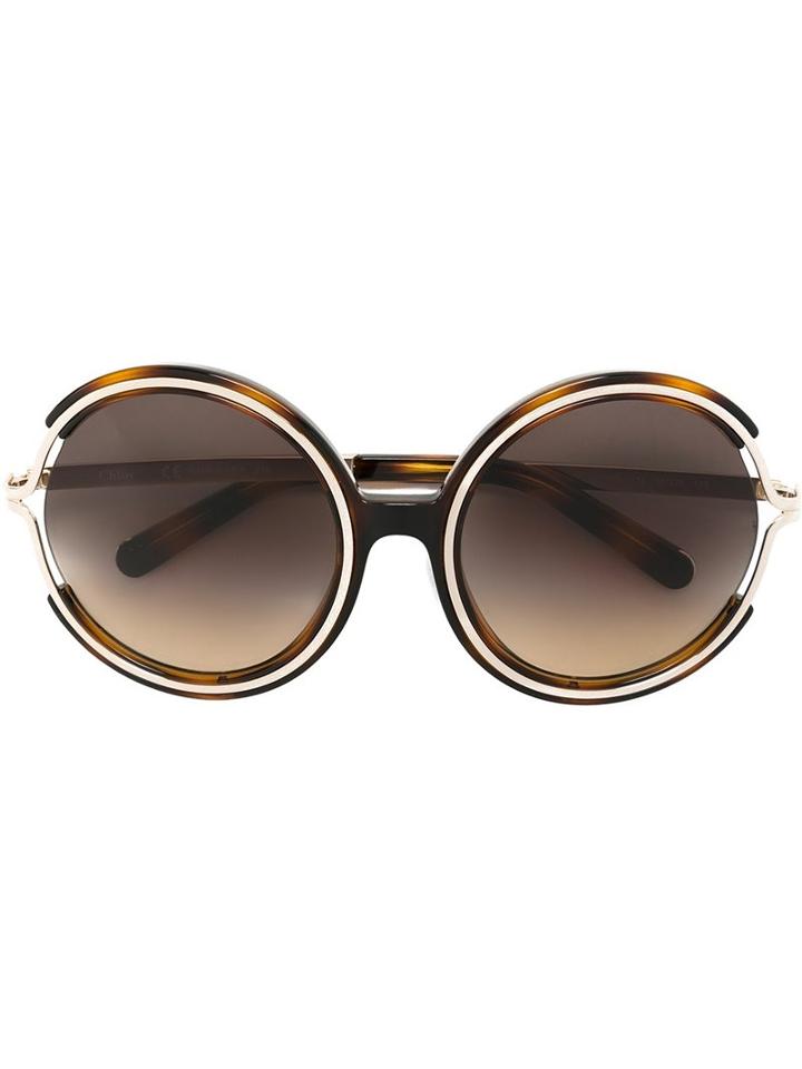 Chloe Eyewear - Jayme Sunglasses - Women - Acetate/metal (other) - One Size, Brown, Acetate/metal (other)