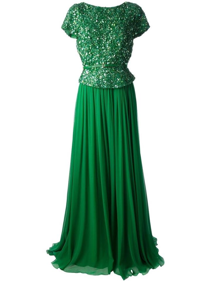 Elie Saab Sequined Evening Dress