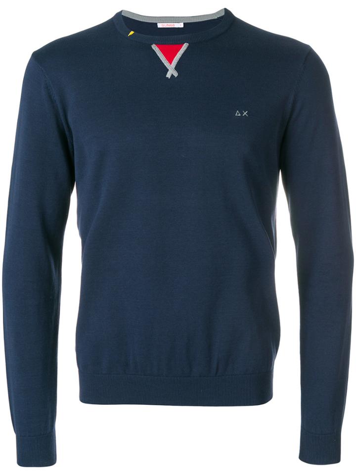 Sun 68 Contrast Detail Sweatshirt - Blue