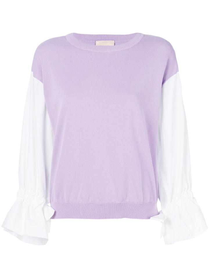 Erika Cavallini Contrast Sleeve Jumper - Pink & Purple