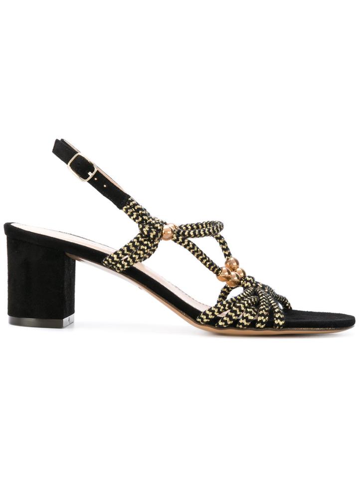 Tila March Rope Sling Back Eivissa Sandals - Black
