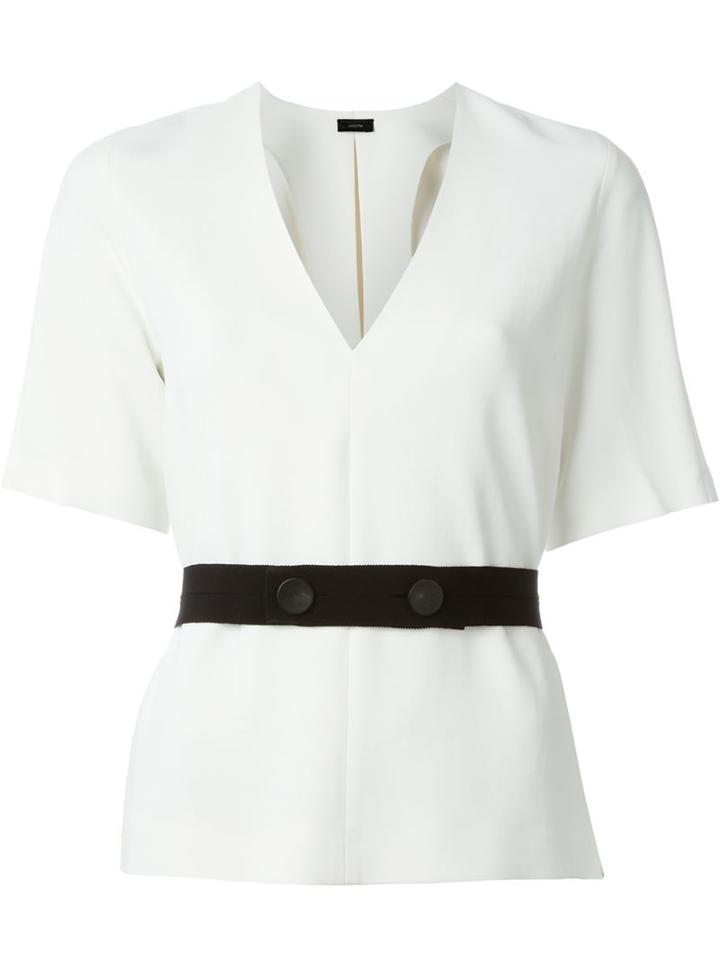 Joseph Belted V-neck Top
