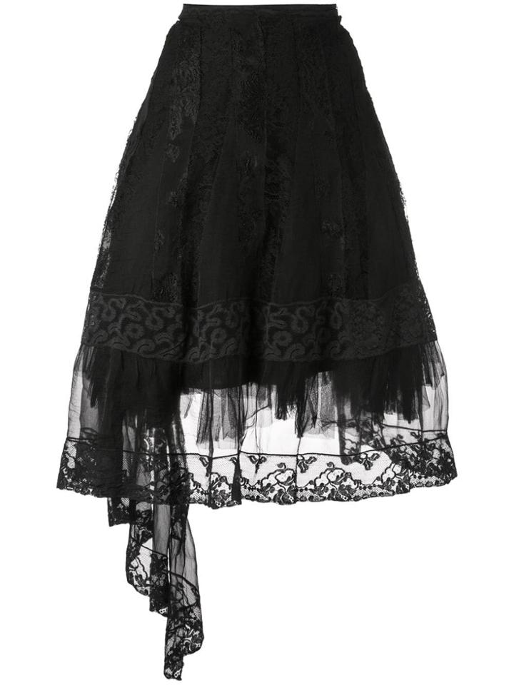 Marc Le Bihan Lace A-line Skirt - Black