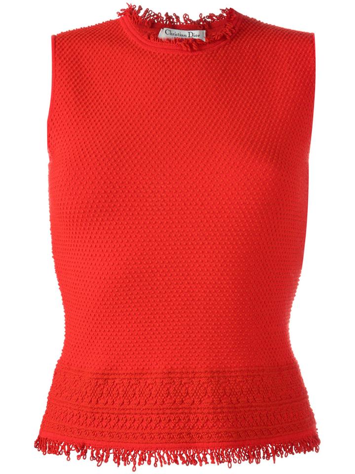 Christian Dior Vintage Sleeveless Textured Top
