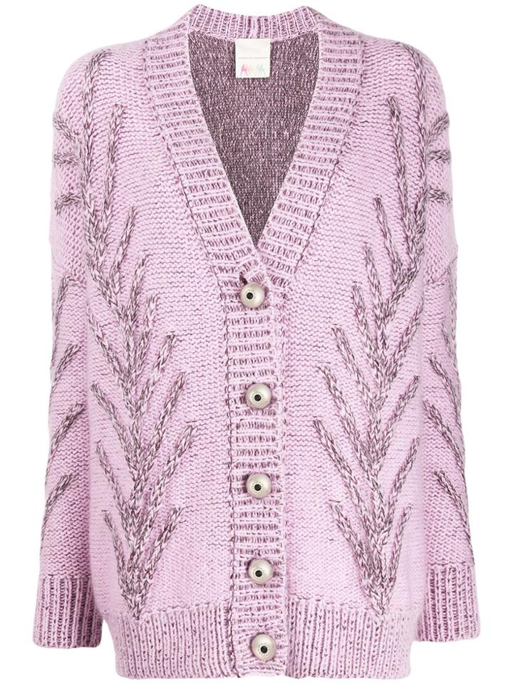 Marco De Vincenzo Chunky Knit Cardigan - Pink