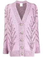 Marco De Vincenzo Chunky Knit Cardigan - Pink