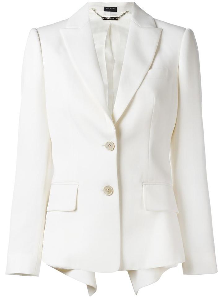 Alexander Mcqueen Tailored Blazer, Women's, Size: 40, White, Cupro/virgin Wool