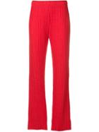 Simon Miller Rib Knit Wide Leg Trousers - Red