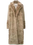 Eleventy Oversized Fur Coat - Neutrals
