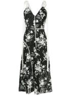 Goen.j Fringed Floral Printed Dress - Black