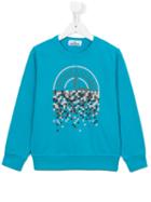Stone Island Kids Pixel Logo Print Sweatshirt, Boy's, Size: 12 Yrs, Blue