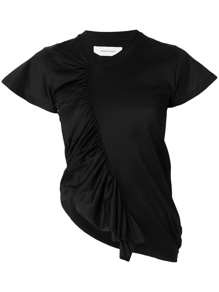 Marques'almeida Asymmetric Ruffled Top - Black